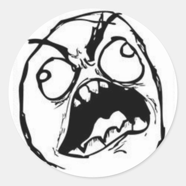 Rage Face Classic Round Sticker (Front)