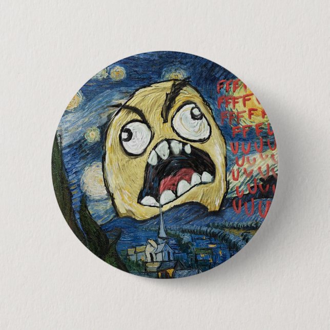 Rage Face Meme Face Comic Classy Painting 6 Cm Round Badge (Front)