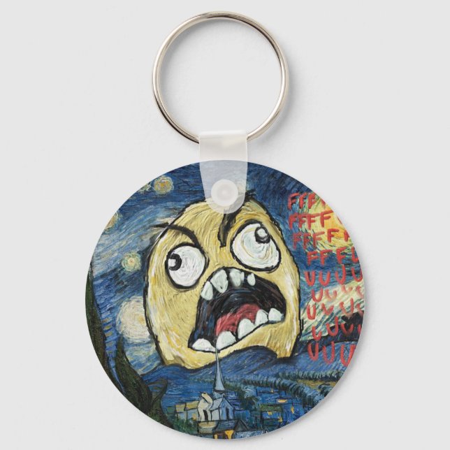 Rage Face Meme Face Comic Classy Painting Key Ring (Front)