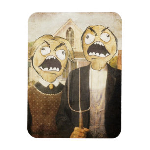 Rage Face Meme Face Comic Classy Painting Magnet
