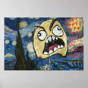 Rage Face Meme Face Comic Classy Painting Poster