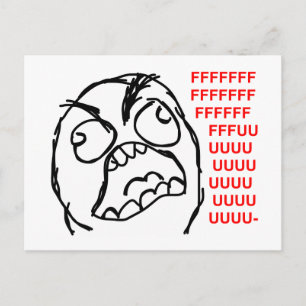 rage face rage comic meme lol rofl postcard