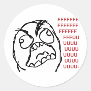 Rage guy fuuu fuuuu classic round sticker