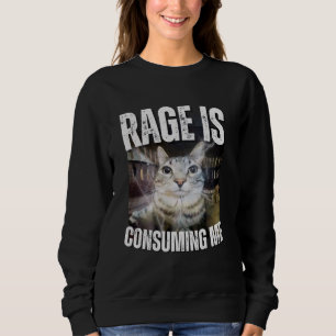 Rage Is Consuming Me Funny Cat Meme Sweatshirt