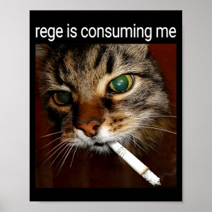 Rage Is Consuming Me Silly Staring Funny Smoking C Poster