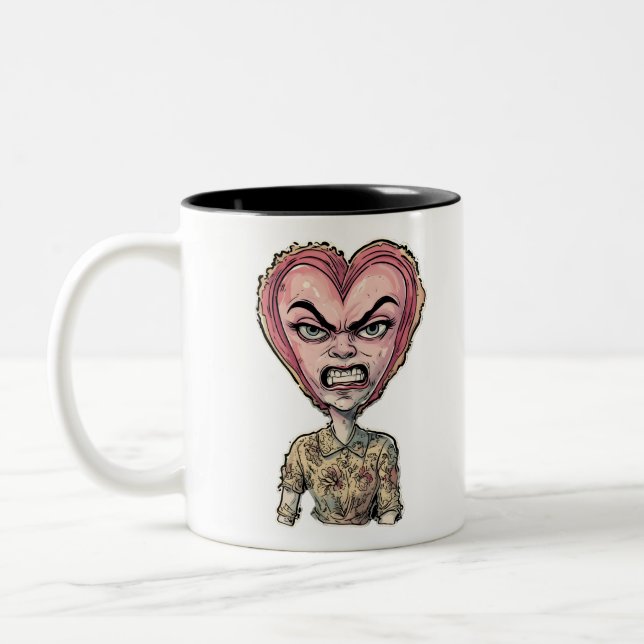 Rage Mode Activated  Bold Angry Expression Two-Tone Coffee Mug (Left)