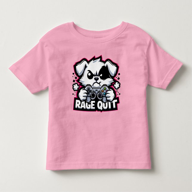 Rage Quit Gaming Dog Shirt - Funny Gamer Gift for  (Front)