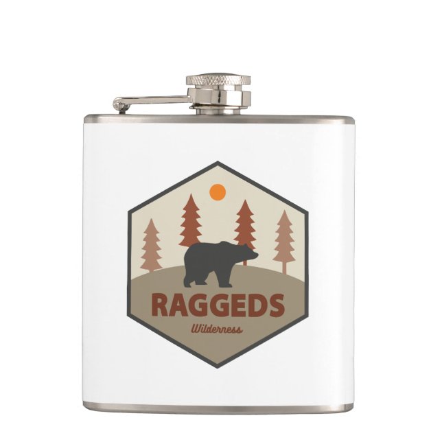 Raggeds Wilderness Colorado Bear Hip Flask (Front)