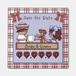 Raggedy Ann and Andy Save-the-Date Magnets