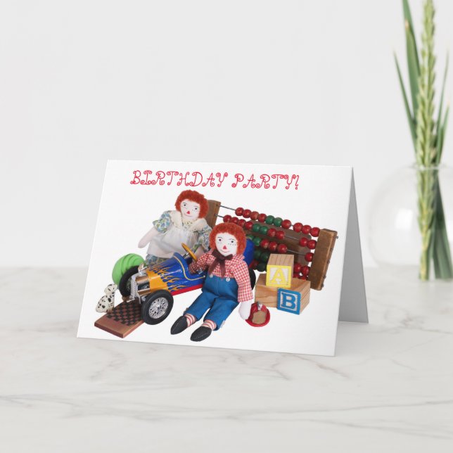 Raggedy Ann Andy toys boy girl birthday toddler Invitation (Front)