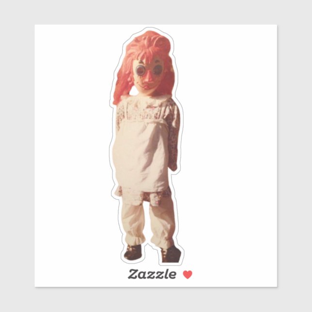 Raggedy Ann / Annabelle Custom-Cut Vinyl Sticker (Sheet)