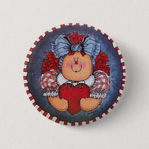 Raggedy Annie Button Pin