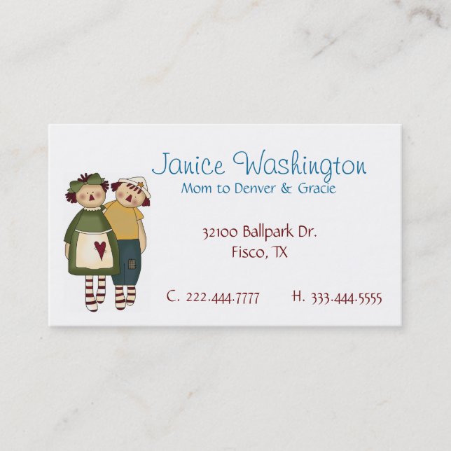 Raggedy Dolls Custom Mummy Card (Front)