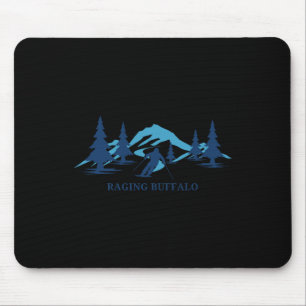 Raging Buffalo Illinois Ski Resort Skiing Skier  Mouse Pad