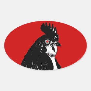 Raging Chicken Logo Oval Sticker