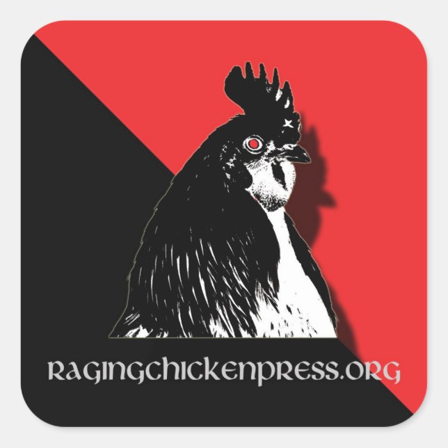 Raging Chicken Press Red and Black Sticker (Front)