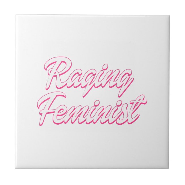 Raging Feminist Doll  Ceramic Tile (Front)