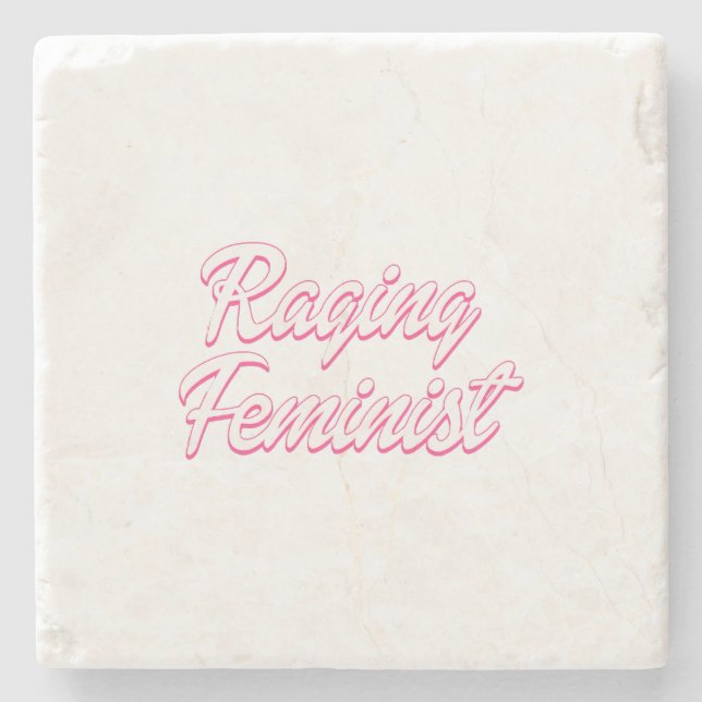 Raging Feminist Doll  Stone Coaster (Front)