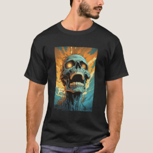 Raging Zombie Face Creepy Spooky Halloween Novelty T-Shirt