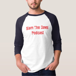 Raglan Sleeve Dark Blue With Slam The Gavel logo T-Shirt