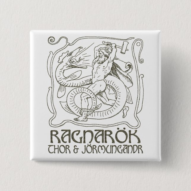 Ragnarök 15 Cm Square Badge (Front)