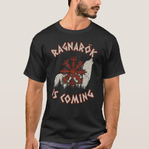 Ragnarok Is Coming Wolf Vegvisir Viking Vikings T-Shirt