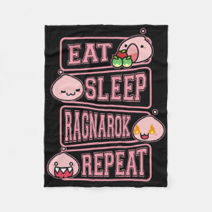 Ragnarok Poring Eat Sleep Repeat Gamer Meme Tee Fleece Blanket