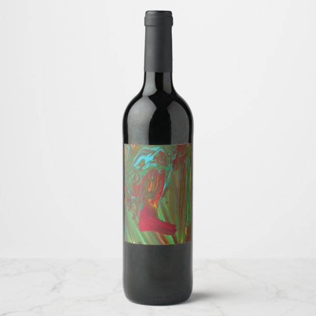 Rags To Riches 1 Bold Abstract Wine Bottle Label (Front)