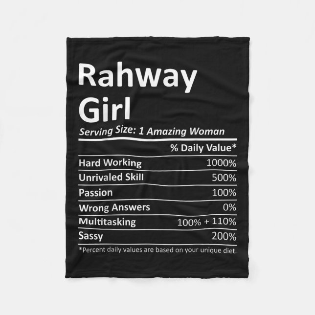 Rahway Girl Nj New Jersey Funny City Home Roots Us Fleece Blanket (Front)