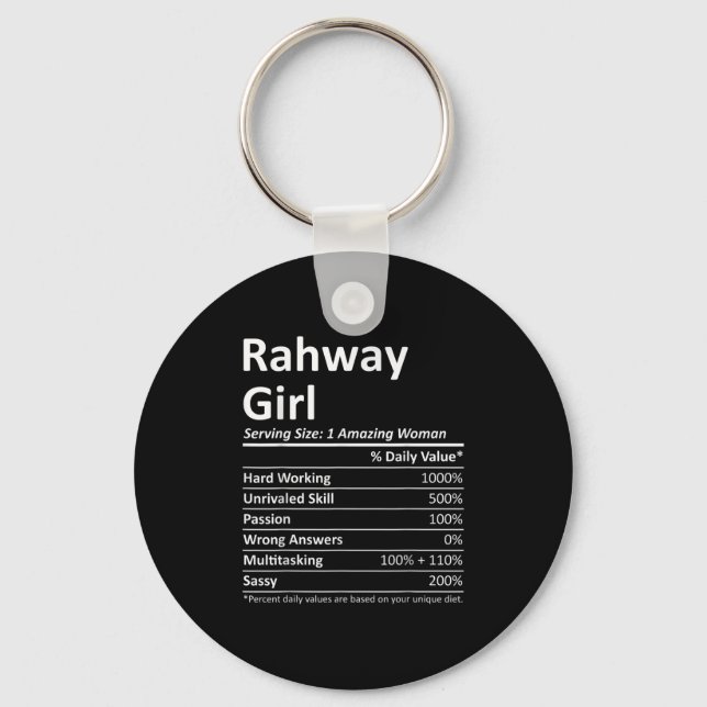 Rahway Girl Nj New Jersey Funny City Home Roots Us Key Ring (Front)