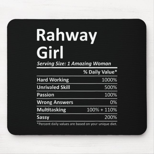 Rahway Girl Nj New Jersey Funny City Home Roots Us Mouse Pad (Front)
