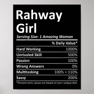 Rahway Girl Nj New Jersey Funny City Home Roots Us Poster