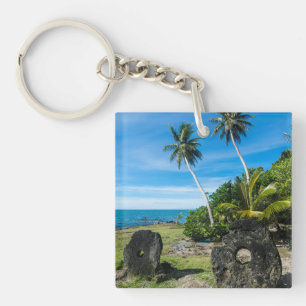 Rai Stones On Yap Island Key Ring