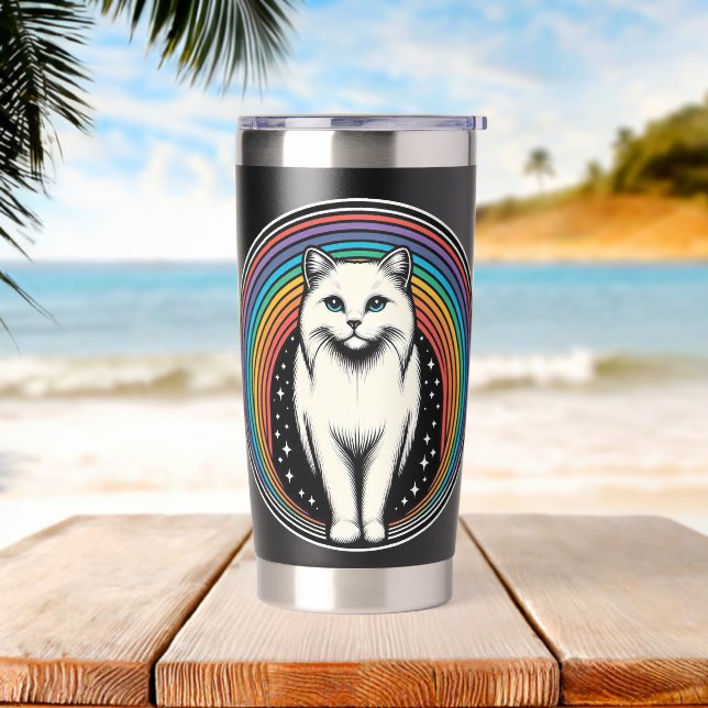 Raibow Cat Insulated Tumbler (Beach)