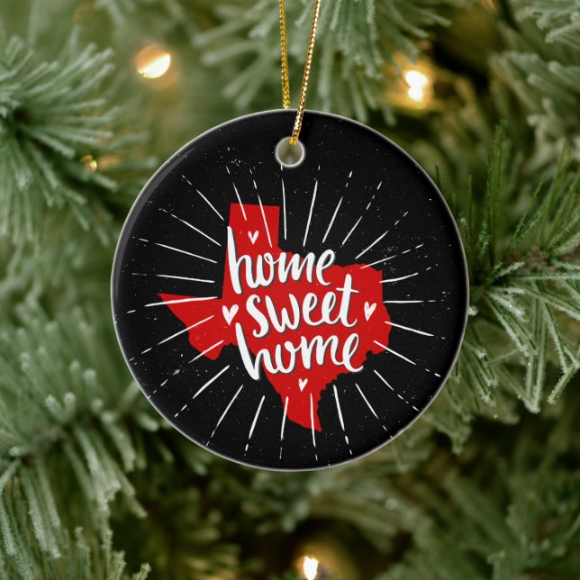 Raider Red and Black Home Sweet Home - Texas Ceramic Ornament (Tree)