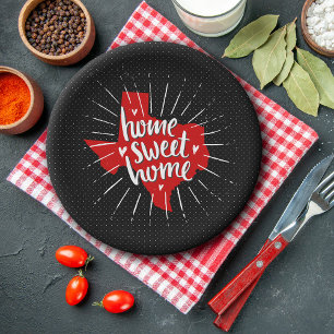 Raider Red and Black Home, Sweet Home - Texas Paper Plate