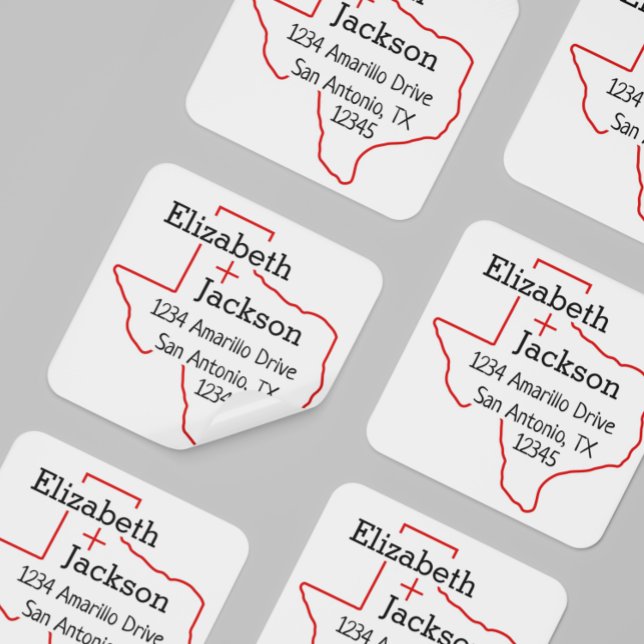 Raider Red Texas Silhouette Couple Address Label (Creator Uploaded)