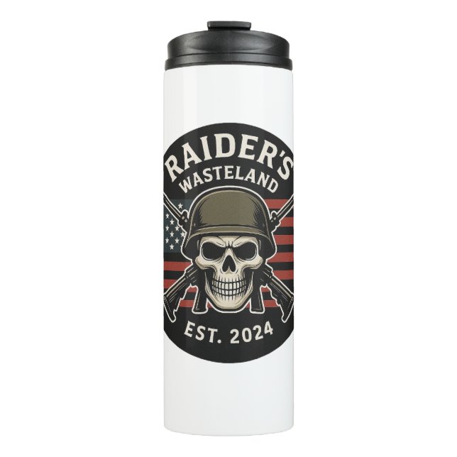 Raider’s Wasteland Official Logo Travel Mug (Front)