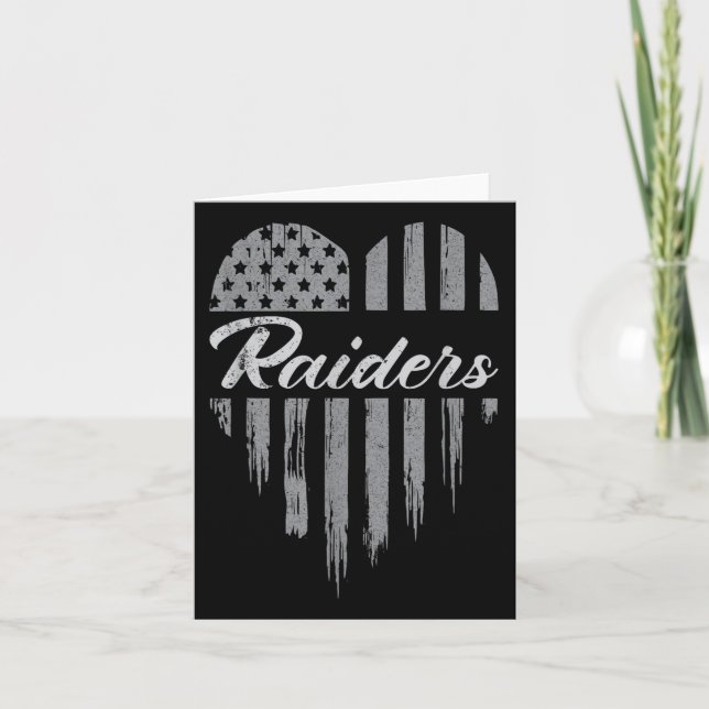 Raiders Heart Name Men Women Girl Kid  Card (Front)