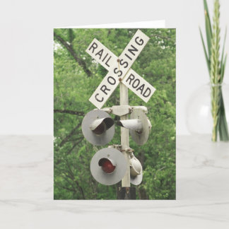 Rail Road Crossing Sign Blank 5x7 Card