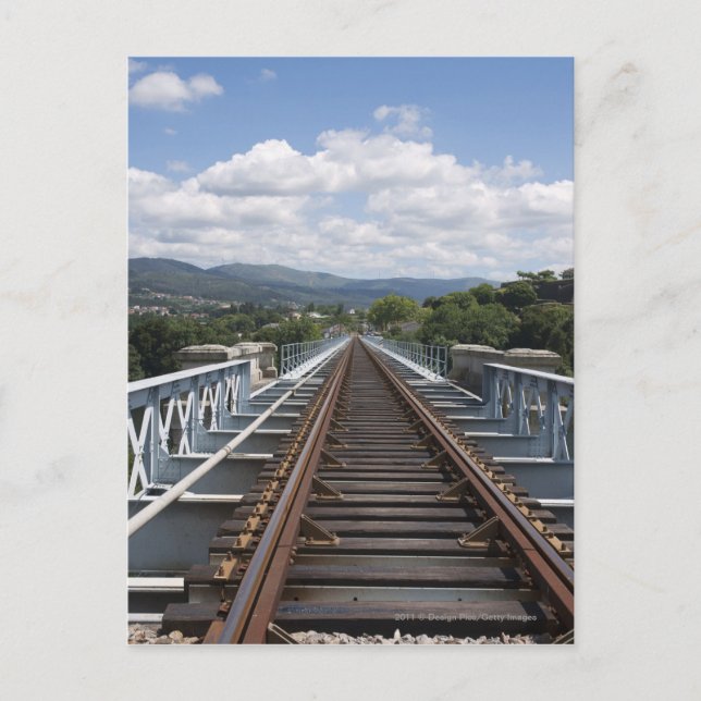 Rail Tracks On Top Of Eiffel Bridge Postcard (Front)