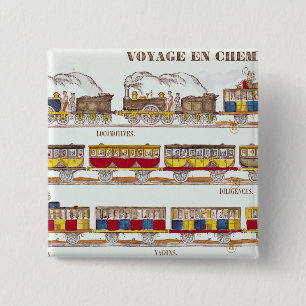 Rail Travel in 1845 15 Cm Square Badge
