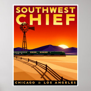 Rail travel poster