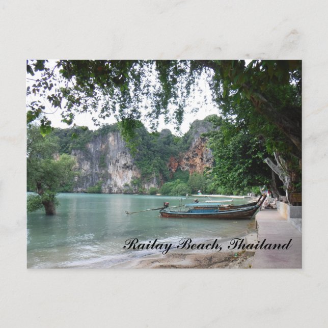 Railay Beach Long tail boat postcard (Front)