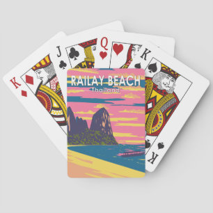 Railay Beach Thailand Travel Art Vintage Playing Cards