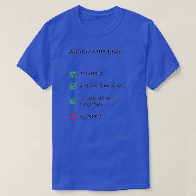 Railfan Checklist T-Shirt (Design Front)