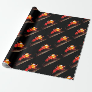 Railfan Night Shot Train Engine Party Gift Wrap