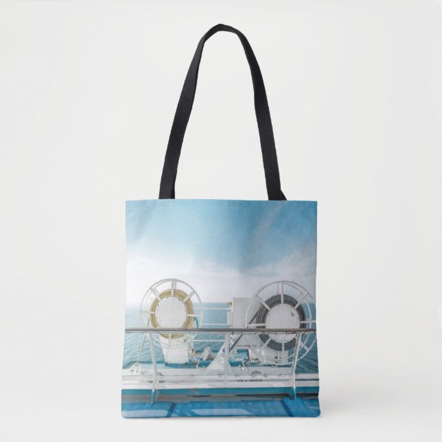 Railing Of A Cruise Ship Tote Bag (Front)