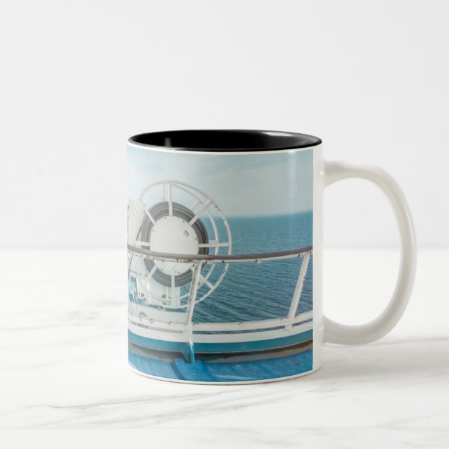Railing Of A Cruise Ship Two-Tone Coffee Mug (Right)