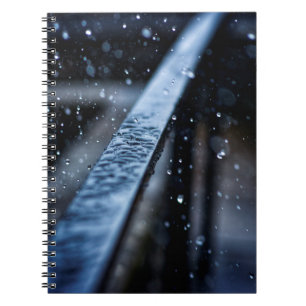 Railing rain wet nature drops notebook